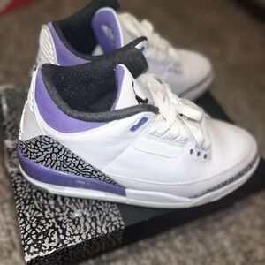 Women's White and Purple Sneakers